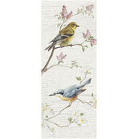 Vintage Birds Panel I -Paper Art-26"x62"