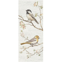 Vintage Birds Panel II -Paper Art-26"x62"