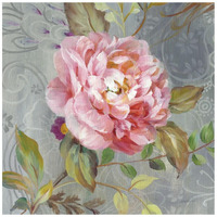 Peonies and Paisley II -Paper Art-20"x20"