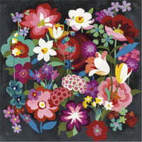 Alpine Florals -Paper Art-38"x38"