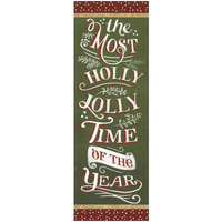 Santas List Holly Jolly -Paper Art-20"x56"