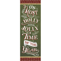 Santas List Holly Jolly -Paper Art-26"x74"