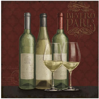 Bistro Paris White Wine v.2 -Paper Art-20"x20"