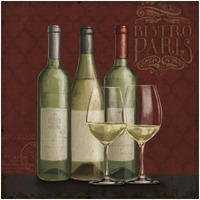 Bistro Paris White Wine v.2 -Paper Art-32"x32"