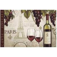 Wine in Paris I -Paper Art-26"x18"