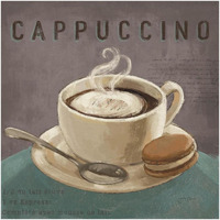 Coffee and Co I Teal and Gray -Paper Art-20"x20"