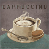 Coffee and Co I Teal and Gray -Paper Art-26"x26"