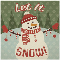 Retro Christmas VII Let It Snow -Paper Art-26"x26"