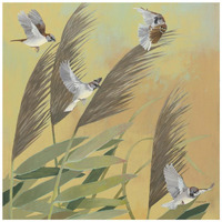 Sparrows and Phragmates Sq -Paper Art-20"x20"