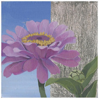 Zinnia Pink -Paper Art-26"x26"