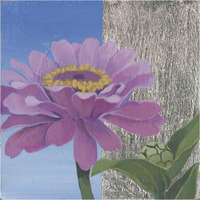 Zinnia Pink -Paper Art-38"x38"