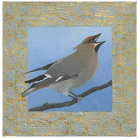 Cedar Waxwing -Paper Art-20&quotx20"