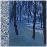 Blue Path to the Edge of the Woods -Paper Art-26"x26"