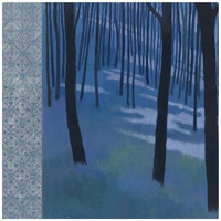 Blue Path to the Edge of the Woods -Paper Art-42"x42"