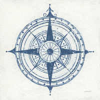 Indigo Gild Compass Rose II -Paper Art-38"x38"