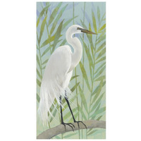 Egret by the Shore I -Paper Art-14"x26"