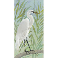 Egret by the Shore I -Paper Art-20"x38"