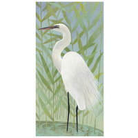 Egret by the Shore II -Paper Art-14"x26"