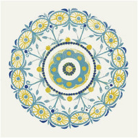 Lakai Circle I Blue and Yellow -Paper Art-20"x20"