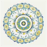 Lakai Circle I Blue and Yellow -Paper Art-42"x42"