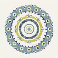 Lakai Circle II Blue and Yellow -Paper Art-20"x20"