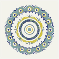 Lakai Circle II Blue and Yellow -Paper Art-32"x32"