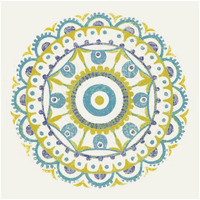 Lakai Circle VI Blue and Yellow -Paper Art-20"x20"