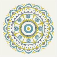 Lakai Circle VI Blue and Yellow -Paper Art-26&quotx26"