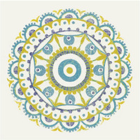 Lakai Circle VI Blue and Yellow -Paper Art-42"x42"