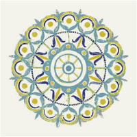 Lakai Circle V Blue and Yellow -Paper Art-20&quotx20"