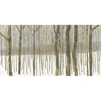 Woods in Winter Gold -Paper Art-38"x20"