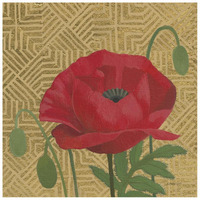 Poppy with Pattern -Paper Art-26"x26"