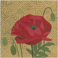 Poppy with Pattern -Paper Art-32"x32"