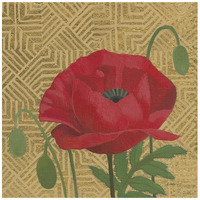 Poppy with Pattern -Paper Art-42"x42"