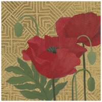 More Poppies with Pattern -Paper Art-26"x26"