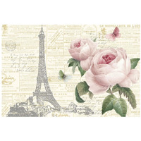 Roses in Paris I -Paper Art-20"x14"