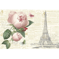 Roses in Paris II -Paper Art-38"x26"