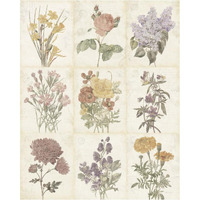 Flowers of the Month 9 Patch Vintage -Paper Art-30&quotx37"