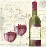 Chateau Winery III -Paper Art-20"x20"