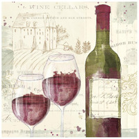 Chateau Winery III -Paper Art-26"x26"