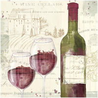 Chateau Winery III -Paper Art-32"x32"