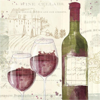 Chateau Winery III -Paper Art-38"x38"