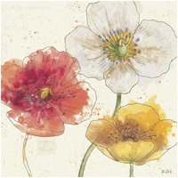 Painted Poppies IV -Paper Art-32"x32"