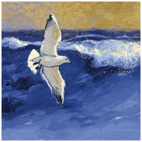 Seagulls with Gold Sky II -Paper Art-42"x42"