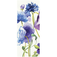 Blue and Purple Mixed Garden I Panel I -Paper Art-14"x32"