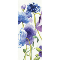 Blue and Purple Mixed Garden I Panel I -Paper Art-26"x62"