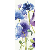 Blue and Purple Mixed Garden I Panel I -Paper Art-32"x77"