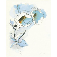 Carols Roses II Blue -Paper Art-22"x26"