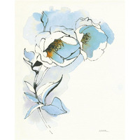 Carols Roses II Blue -Paper Art-24"x30"