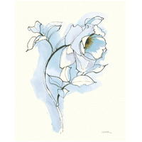 Carols Roses III Blue -Paper Art-18"x22"